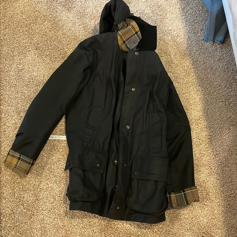 Navy Barbour jacket